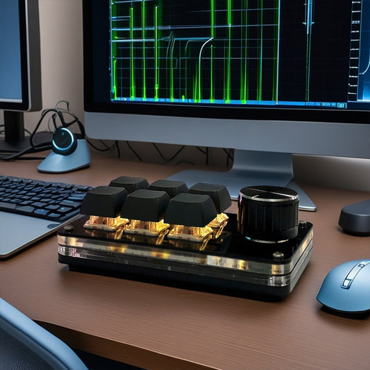 6 key Mini mechanical keyboard, custom macro programming, all keys can be programmed; Mini size saves more desktop space for use